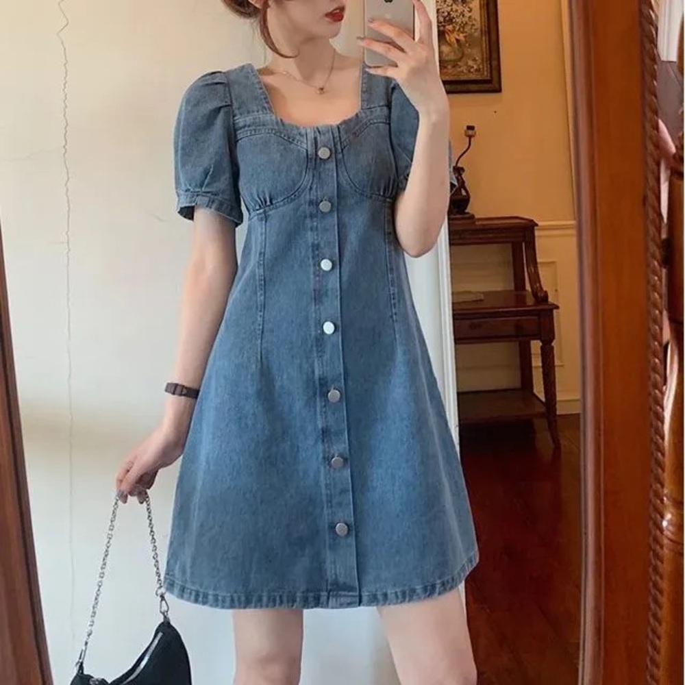Denim, button up dress, XL